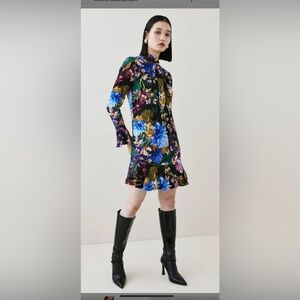 Karen Millen Black Floral Mini Dress